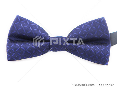 A stylish and well designed blue bow-tie on a A stylish and well designed blue bow-tie on a 35776252