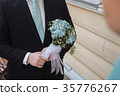 Young handsome groom waiting for his future wife 35776267