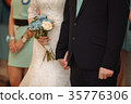 Beautiful wedding couple, bride and groom holding 35776306