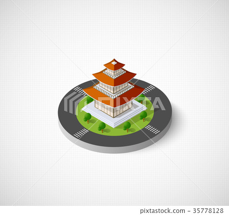 Chinese pagoda building Chinese pagoda building 35778128