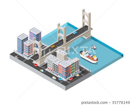 Cruise boat and naval ships 35778149