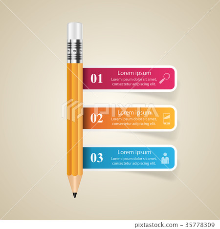 Business Infographics. Pencil icon. Business Infographics. Pencil icon. 35778309