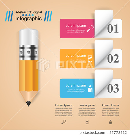 Business Infographics. Pencil icon. Business Infographics. Pencil icon. 35778312