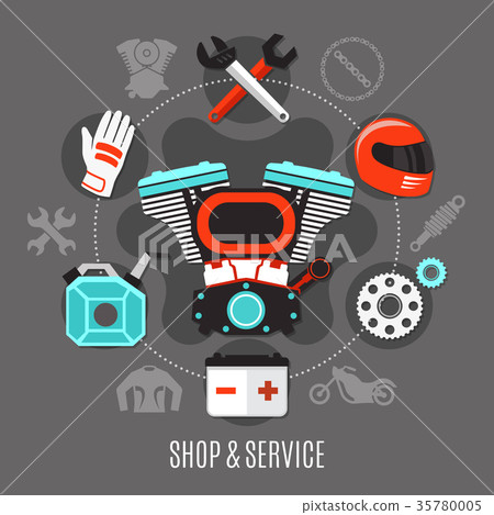 Bike Shop And Service Illustration Bike Shop And Service Illustration 35780005