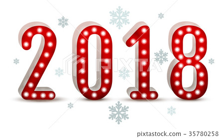 2018 new year number neon silhouette 2018 new year number neon silhouette 35780258