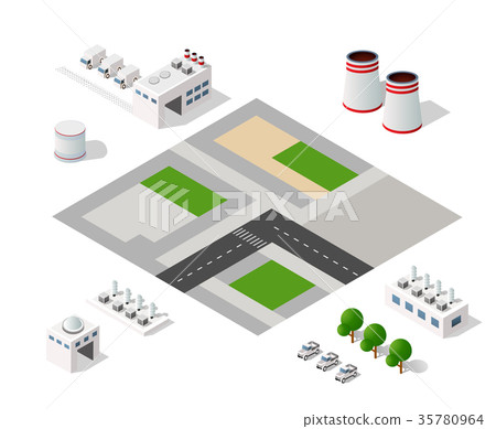 Set of modern isometric buildings Set of modern isometric buildings 35780964