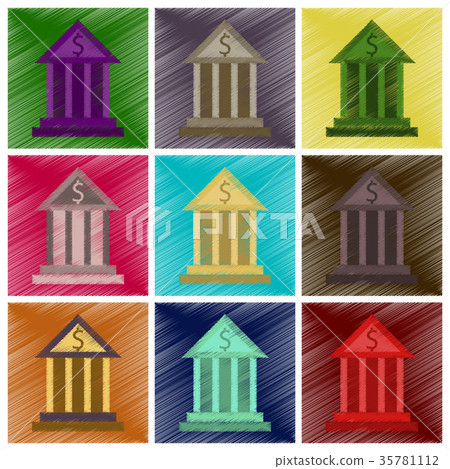 assembly flat shading style icon business bank - Stock Illustration ...