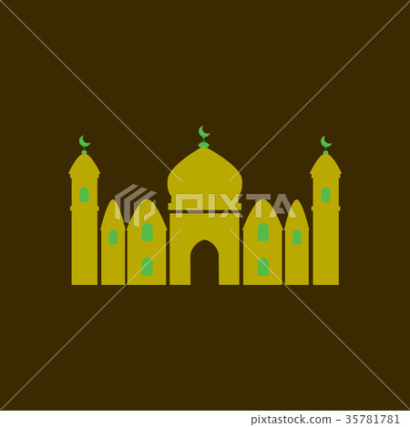 Icon in a flat style Ramadan mosque 35781781