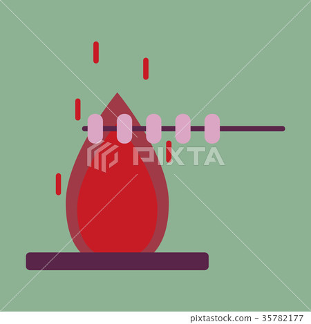 Vector illustration of flat icon Bonfire - Stock Illustration [35782177 ...