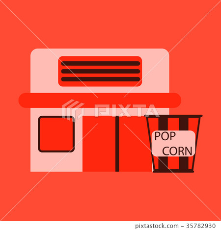 Vector illustration of flat icon building cinema Vector illustration of flat icon building cinema 35782930