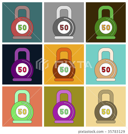 Set of Icons in flat design Weight 35783129
