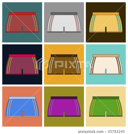 Set of Icons in flat design athletic shorts 35783245