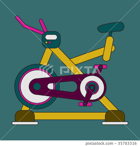 Icon in flat design Bicycle exercise Icon in flat design Bicycle exercise 35783316