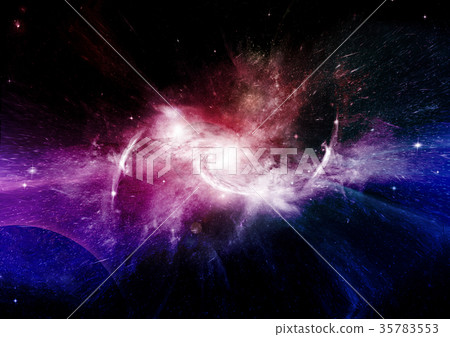 Stars, dust and gas nebula in a far galaxy Stars, dust and gas nebula in a far galaxy 35783553