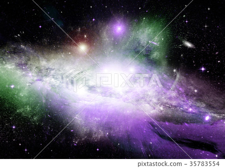 Stars, dust and gas nebula in a far galaxy Stars, dust and gas nebula in a far galaxy 35783554