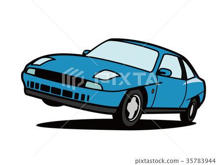 意大利小轎車跳藍色汽車例證 35783944