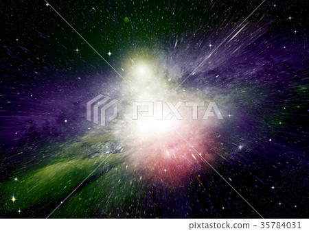 Stars, dust and gas nebula in a far galaxy Stars, dust and gas nebula in a far galaxy 35784031