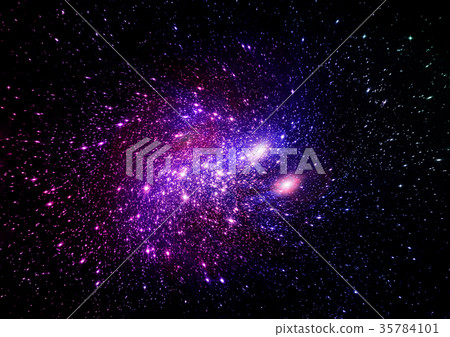 Stars, dust and gas nebula in a far galaxy 35784101