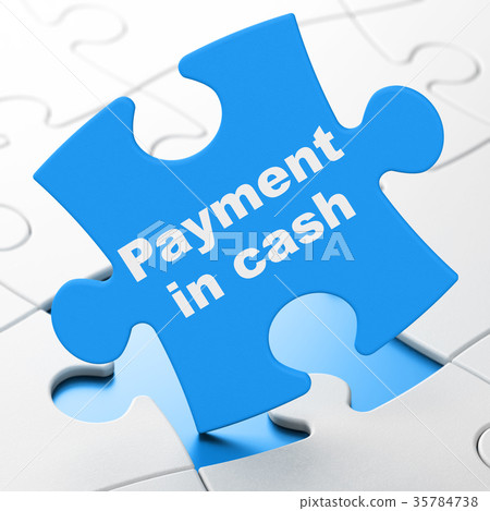 Currency concept: Payment In Cash on puzzle Currency concept: Payment In Cash on puzzle 35784738