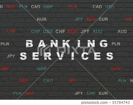 Currency concept: Banking Services on wall 35784743