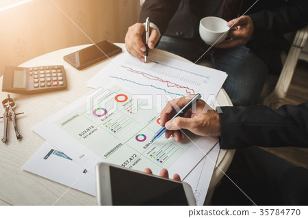 Hard work of young business lawyer at courtroom 35784770