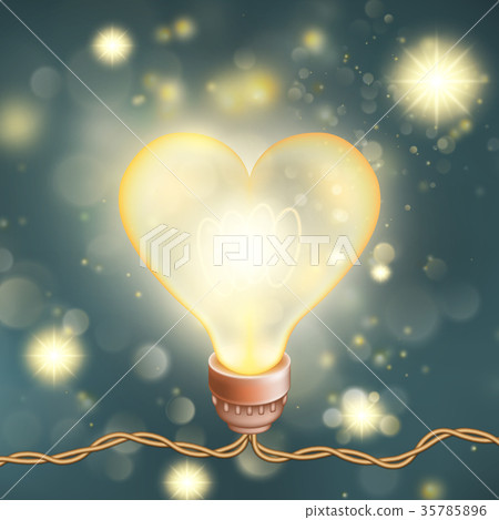 Valentines Day card with Glowing lamp heart. EPS Valentines Day card with Glowing lamp heart. EPS 35785896