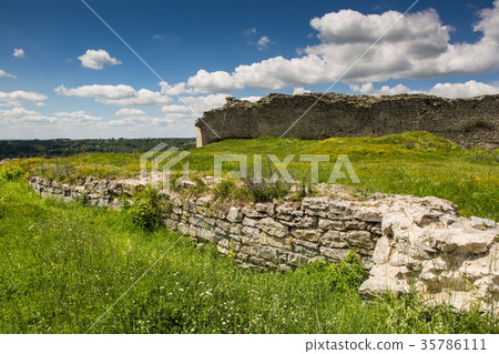 Ancient castle ruins built in Kremenets, Ukraine 35786111