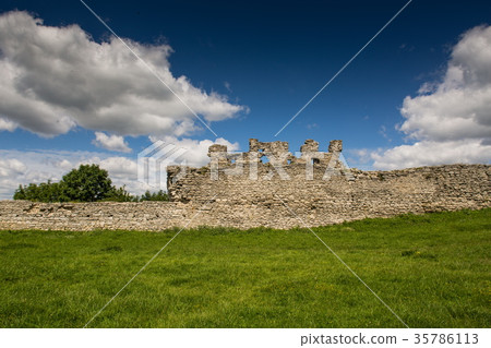 Ancient castle ruins built in Kremenets, Ukraine 35786113