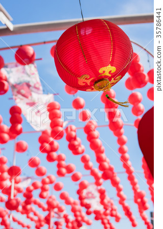 Red Chinese Paper Lanterns Red Chinese Paper Lanterns 35786441