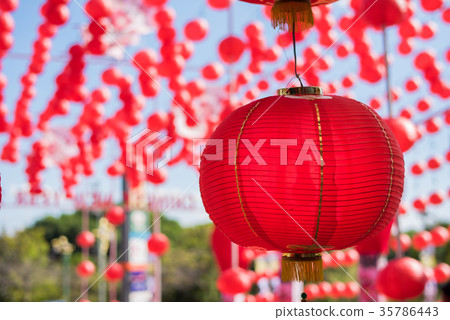 Red Chinese Paper Lanterns Red Chinese Paper Lanterns 35786443