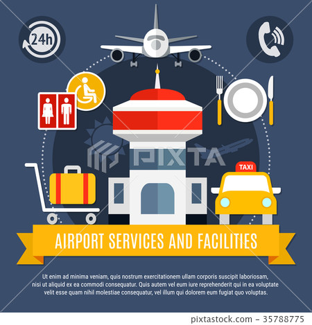 Airport Services Facilities Flat Poster 35788775
