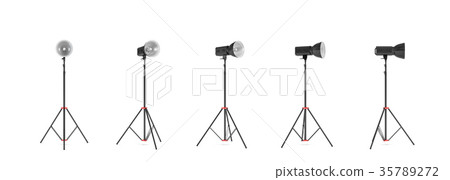 3d rendering of three lights with reflectors with 35789272