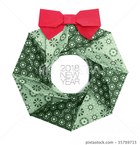 Christmas origami wreath Christmas origami wreath 35789715
