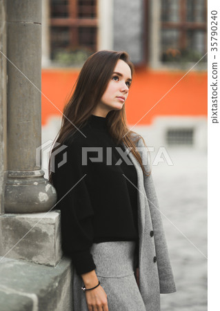 Fashion woman portrait of young pretty trendy girl Fashion woman portrait of young pretty trendy girl 35790240