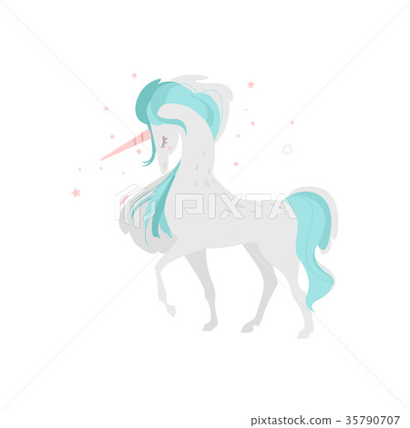 Mythical unicorn character, side view Mythical unicorn character, side view 35790707