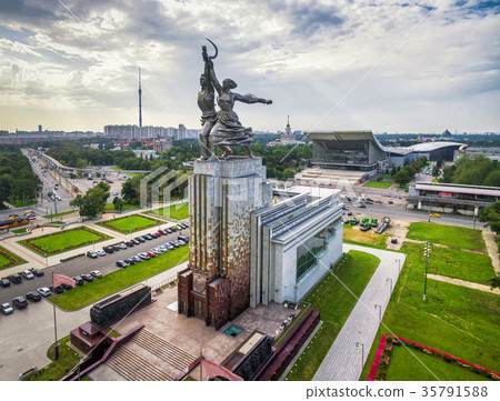 Famous soviet monument Worker and Kolkhoz Woman 35791588