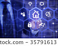 Smart home hexagon grid with icons 35791613