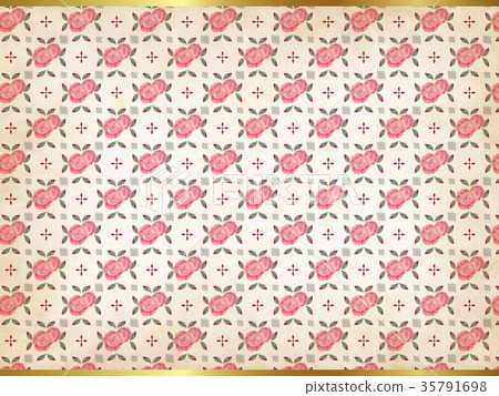 背景材料仿古風格玫瑰圖案 背景材料仿古風格玫瑰圖案 35791698