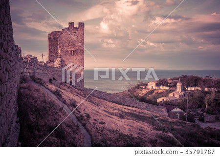 Ancient Genoese fortress in Feodosia, Crimea Ancient Genoese fortress in Feodosia, Crimea 35791787