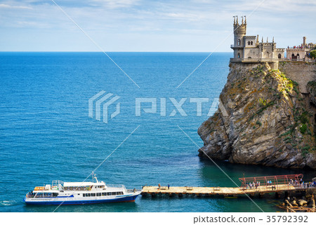 The scenic coast in Crimea with old castle 35792392