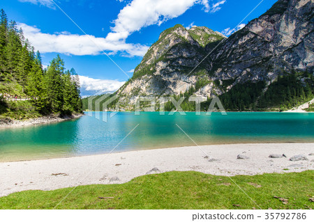 Braies lake ( Lago di Braies) in the Dolomites 35792786