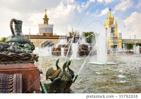 The Stone Flower Fountain in VDNKh park, Moscow 35792838
