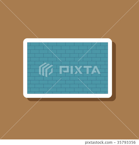 paper sticker on stylish background Brick wall 35793356