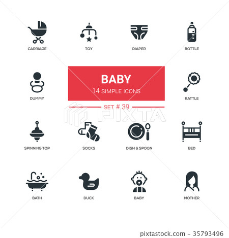 Baby - line design icons set Baby - line design icons set 35793496