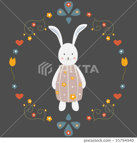 Cute Bunny Character for cards, t-shirts 35794940