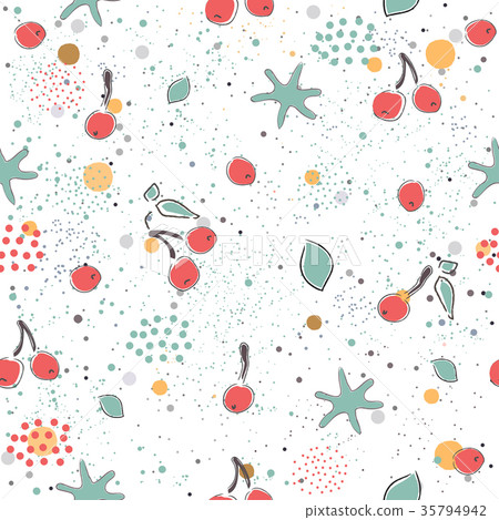 Cute Seamless Pattern with pears  35794942