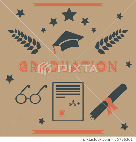 Graduation Package. Retro Design. - Stock Illustration [35796361] - PIXTA