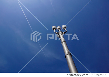 lamp post street with dark blue sky lamp post street with dark blue sky 35797433