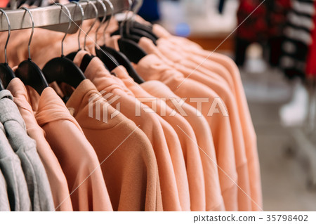 Many One-colour Hooded Sweatshirt On Hanger In 35798402