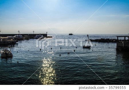 Dawn in the port of Lipari island italy Dawn in the port of Lipari island italy 35799355